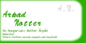 arpad notter business card